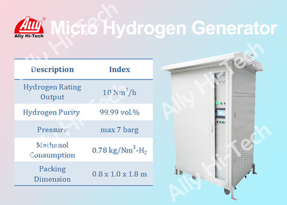 10 Nm3 / H Small Hydrogen Generator Max 7 Barg Pressure Easy To Use